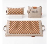 Glanzstück Berlin® Tapis d'acupression XL - Ensemble avec coussin, sac de transport et rosace de voyage, 6 850 pointes de fleurs pour dos, cou et tout le corps - 72 × 42 cm - Conçu à Berlin