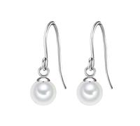 Glanzstücke München Boucles d'oreilles argent / blanc perle, Taille One Size