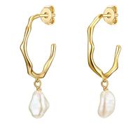 Glanzstücke München Boucles d'oreilles or / blanc perle, Taille One Size