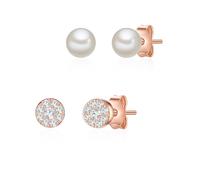 Glanzstücke München Boucles d'oreilles or / transparent / blanc perle, Taille One Size