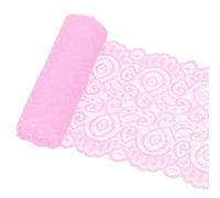 Glarks 1 rouleau 4.57m x 180mm ruban de bouton de tissu, ruban de dentelle de tissu de motif de fleur rose, tissus de dentelle élastique élastique pour la décoration de mariage