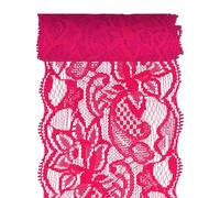 Glarks 1 rouleau 4.57m x 80mm tissu dentelle ruban, rose rouge fleur motif tissus dentelles ceinture, élastique tissu de dentelle élastique pour la décoration de mariage