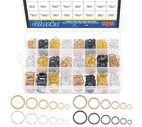 Glarks 1000pcs 8mm 10mm 12mm 15mm 18mm torsadé o - ring set, 4 couleurs ouverture anneau de saut bijoux porte - clés pour lustre, rideau, Sun Catcher, guirlande de cristal, collier, clé
