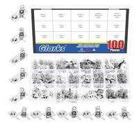 Glarks 100pcs 10 Tailles AA Nicklé Kit de ressorts de batterie, Contact de Ressorts de conversion négative à positive de Batteries, Plaque de contact de Ressort de batterie pour remplacer la batteries