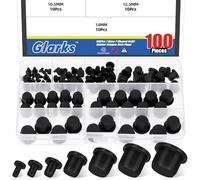 Glarks 100pcs 7 Taille Solide Silicone Hole Plug Set, Noir Haute température Silicone Plug, t - Plug Hole Plug, Fil et câble Rond Trou Flexible Bouchon, Trou Bouchon, Voiture, Tuyau d'eau