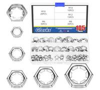 Glarks 105 M6 M8 M10 M12 Kit combiné d'écrous de verrouillage Push - in, écrou à bague d'extrapolation en acier inoxydable 304, écrou de verrouillage rapide pour arbre et goujon