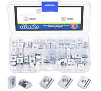 Glarks 105pcs M3 / M4 / M5 Kit d'écrou à fente en T de la série 20, écrou coulissant à fente en T en acier au carbone, coulisse de fil métrique en écrou en T pour le profil en aluminium 2020