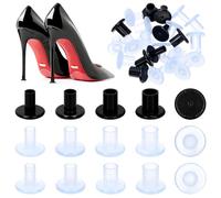Glarks 12 paires 4 taille talon bouchons réparation bouchons, 3 couleurs talon réparation bouchons, en forme de disque talon protecteur bouchons pour occasions formelles et événements