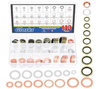 Glarks 143 pièces 10 tailles voiture vidange d'huile bouchon joint d'étanchéité Kit M8 M10 M12 M14 M16 M18 m20 M22 aluminium cuivre acier huile sous pression joint d'étanchéité