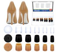 Glarks 15 Paires 5 Taille Protecteurs de talons hauts, 3 Couleurs Forme ronde Casquette protectrice de talons, Casquettes protectrices de talons pour les occasions formelles et les événements