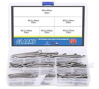 Glarks 150 pcs en acier inoxydable 304 Cotter Pin Clip principales ultraconfortables Fixation Assortiment kit