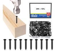 Glarks 150pcs 20mm Brick Steel Nails Kit, Nails de matériel en acier au carbone noir, Nails de finition, Nails suspendus Brad et image, Nails en bois, Nails de ciment pour la paroi sèche et le pin