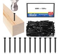 Glarks 150pcs 40mm Brick Steel Nails Kit, Nails de matériel en acier au carbone noir, Nails de finition, Nails suspendus Brad et image, Nails en bois, Nails de ciment pour la paroi sèche et le pin