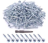 Glarks 160pcs jeu de vis de trou de poche 8 tailles tête carrée auto - taraudage vis à filetage grossier combo kit pour bois et tôle (@ 8x1-1/2 '' grossier)