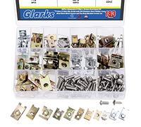 Glarks 183 PCS 11 - size auto U - clip & vis combo Kit, écrou de serrage de voiture en U avec vis cruciforme pour garde - boue moteur pare - chocs tableau de bord panneau intérieur