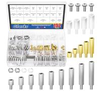 Glarks 192 PCS M4 acier au carbone, nylon et laiton kit de support entretoise de montage hexagonal entretoise de carte mère entretoise mâle femelle entretoise support
