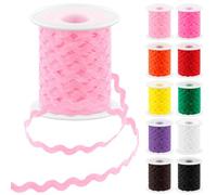 Glarks 1pcs 27 Yards / 25m Rose Rick rack TRIM Ribbon vague couture courbe bord décoration bricolage couture artisanat mariage robe de mariée décoration de fête décoration cadeau emballage fournitures