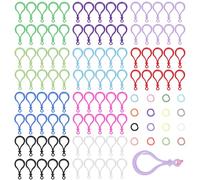 Glarks 200pcs 10 couleurs plastique homard griffe fermures et ouvert bagues de saut Kit, 100pcs sac à dos porte-clés bague porte-clés crochet et 100pcs bagues de saut 10mm