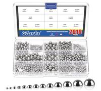 Glarks 2010pcs roulements billes en acier, 13 tailles assortiment de billes en acier inoxydable, billes de roulement de précision pour meubles ménagers, moteurs, vélos, navires et plus encore.