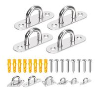 Glarks 20pcs M5 Stainless Steel pad eyeboard Hook Kit, ovale eyeboard u Hook, Heavy Duty ceiling Hook et clip de sécurité pour le plafond et l'installation de matériel de suspension