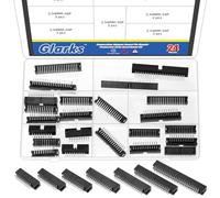 Glarks 23pcs 20/24/26/30/34/40/50 Pin 2.54mm Pitch Double Row Right Angle Box Header Kit, Connecteur de prise IDC de 7 tailles, En-têtes de boîte IDC, En-têtes de boîte à double épingle