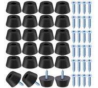 Glarks 24 Ensembles Black Cutting Board Ensemble de Repose - Pieds en Caoutchouc Comprenant 24 Pieds en Caoutchouc antidérapants et 25 vis en Acier Inoxydable