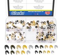 Glarks 240 pièces #3/#5/#8/#10 Kit d'arrêts pour fermeture éclair en forme de U, 5 couleurs de curseurs de fermeture éclair, arrêts pour fermetures éclair ouvertes