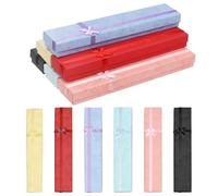 Glarks 24pcs 7.87x1.57x0.78 pouces bijoux collier coffret cadeau set, Boîte cadeau de bijoux en carton de 6 couleurs avec ruban arc décoratif bijoux emballage