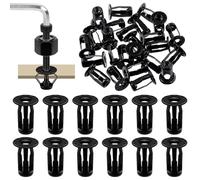 Glarks 25 Kit écrou de vérin métrique M4 écrou à pétales noir écrou d'expansion fixation mince ensemble de chevilles pour mur creux fil de peau de fer dans une paroi molle mince