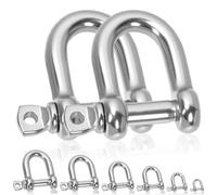 Glarks 2pcs M14 en acier inoxydable D Shape Chackle, D-Shape Anchor Chackle, Heavy Duty D Shape Chackle pour les navires, les ménages, la manutention de la cargaison et le transport terrestre