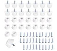 Glarks 30 Ensembles Blanc Planche à découper Ensemble de Repose - Pieds en Caoutchouc, y Compris 30pcs antidérapant en Caoutchouc et 32pcs vis en Acier Inoxydable