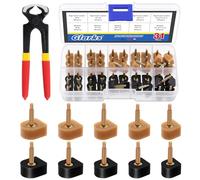 GLARKS 30 Paires 5 Tailles Embouts de Rechange pour Chaussures à Talons Hauts, Capuchons de Réparation de Talon Carré pour Femmes avec Kit de Pinces de Retrait d'Aiguille de 15,24 cm, Embouts de Talon