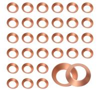 Glarks 30 pièces Kit de joints évasés en cuivre, raccord évasé 45 degrés en cuivre, adapté aux tailles de tube 1/2’’, joints d’étanchéité évasés en laiton pour climatiseur