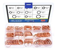 Glarks 300 pcs Metric Flat Bague d'étanchéité en cuivre Assortiment de Lot - 8 tailles d'M6 M8 M10 M12 M14 M16 M18 M20