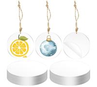 Glarks 30pcs 88mm vide disc cercle clair avec trou Set, Acrylique rond blancs en vrac avec trou, Acrylique Circle Disc Ornament, Acrylique clair disques pour peintures, Art Craft