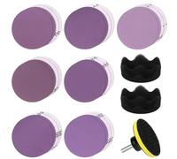 Glarks 31pcs kit de réparation de phare de voiture, 3 pouces voiture poli Sand disc kit de réparation de nettoyage de phare avec support de disque PAD et 2 pièces poli Sponge pad