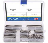Glarks 340-pieces 6 tailles en acier inoxydable 304 Cotter Pin Clip principales ultraconfortables Assortiment kit de montage pour automobiles, mécaniciens, garage, équipements de puissance de voiture