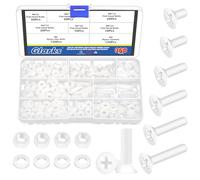 Glarks 360 PCS M6 x 8/10 / 12/15 / 20 / 25mm vis pour nylon Cross tête fraisée machine, vis pour blanc Cross tête plate machine