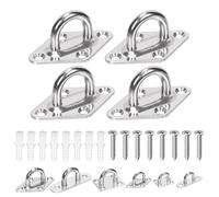 Glarks 36pcs M5 Stainless Steel pad Eye Board Hook Kit, Diamond Eye Board U - hook crochets de plafond robustes et boucles de sécurité pour le plafond et l'installation de matériel de suspension