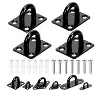 Glarks 36pcs M8 Stainless Steel pad eyeboard Hook Kit, Square eyeboard u Hook crochets de plafond robustes et boucles de sécurité pour le plafond et l'installation de matériel de suspension
