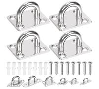 Glarks 36pcs M8 Stainless Steel pad eyeboard Hook Kit, Square eyeboard u Hook crochets de plafond robustes et boucles de sécurité pour le plafond et l'installation de matériel de suspension