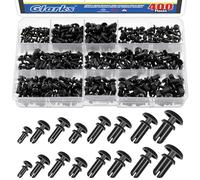 Glarks 400pcs 8 taille nylon amovible Push fixations rivets 2mm 3mm 3.5mm 4mm 5mm noir Push pinces rivets voiture pare - chocs clips de fixation