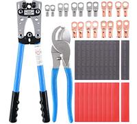 Glarks 42 cosses à sertir pour câble de batterie avec coupe-câble et cosses de fils, connecteurs de bornes et tubes thermorétractables pour coupe et sertissage de câbles de 10, 8, 6, 4, 2, 1/0 AWG