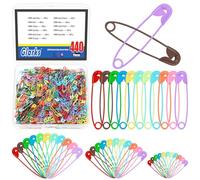 Glarks 440pcs 4.7 x 19mm Multicolore Sharp Edge Safety Pin Kit, 11 Couleurs Pins de sécurité en métal, Pins de sécurité Lourdes en Vrac, pins de sécurité de Fixation