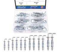 Glarks 46pcs kit d'ancrage de mur creux en forme de l, ancrage de porte creux de taille 6, écrou d'expansion pour panneau en plastique de tôle de mur creux