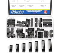 Glarks 47pcs 6/8/10/12/14/16/18Pin 2mm Pitch Dual Row Right Angle Box Header Kit, Conector de enchufe IDC de 7 tamaños, Cabecera des caja IDC, Cabeceras des caja doble pin