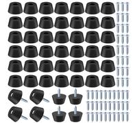 Glarks 50 Ensembles Black Cutting Board Ensemble de Repose - Pieds en Caoutchouc Comprenant 50pcs antidérapants en Caoutchouc et 55pcs vis en Acier Inoxydable