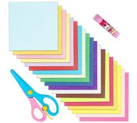 Glarks 500 feuilles origami 6 pouces carré 20 couleurs vives même couleur des deux côtés facile à plier papier pour l'artisanat et l'art pliage facile et complexe