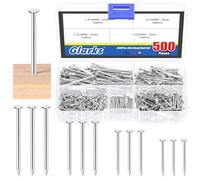 Glarks 500pcs 20/25 / 30 / 38mm long clou combo Kit, clous de suspension argentés, clous décoratifs, clous muraux, clous en bois, clous communs, picture Wall hanging Hardware clous