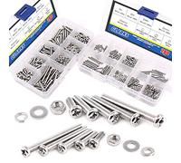 Glarks 560-Pieces M2 M3 Pan Head Phillips Stainless Steel Screws Bolts Nuts Lock and Flat Gasket Washers Assortment Kit by Glarks